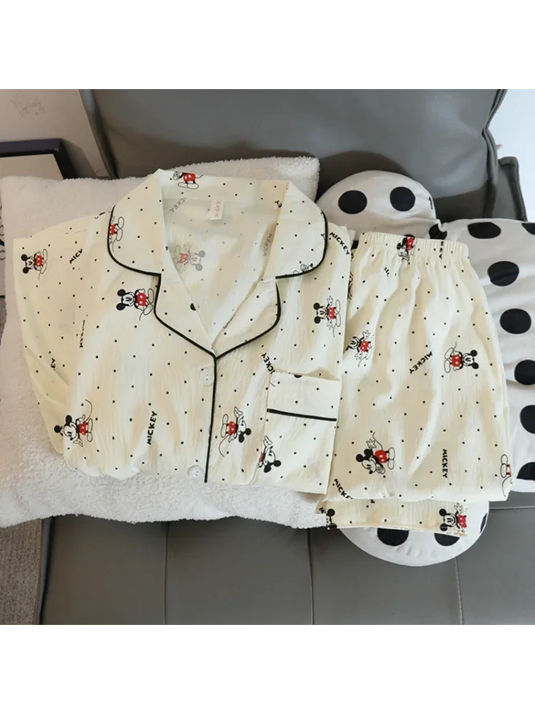 Cute Mickey Mouse Cartoon Cute Pajama Sets Long Sleeved Autumn Sweet Women's Outerwear Pajamas Suits Nightwear Home Clothes - Image 2